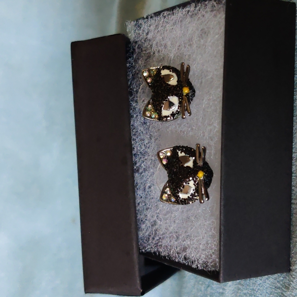 🎃Kate Spade Black Cat stud earrings
